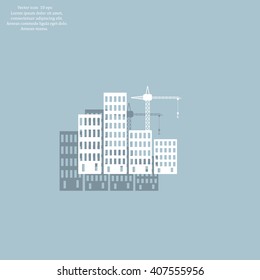 Construction site, building a house - vector flat illustration.
