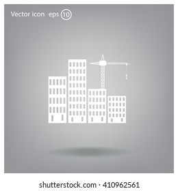 Construction site, building a house - vector flat illustration.