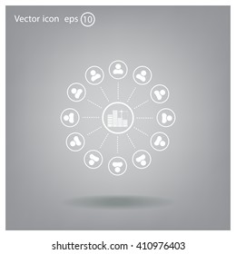 Construction site, building a house - vector flat illustration.