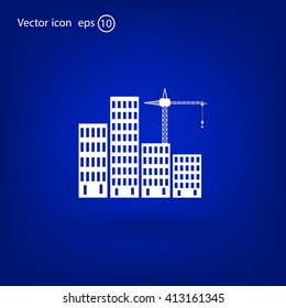 Construction site, building a house - vector flat illustration.