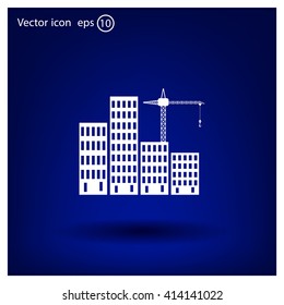 Construction site, building a house - vector flat illustration.
