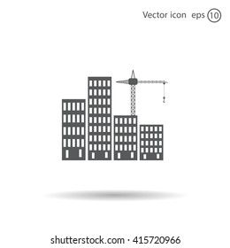 Construction site, building a house - vector flat illustration.