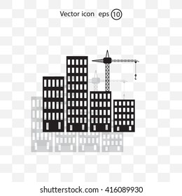 Construction site, building a house - vector flat illustration.