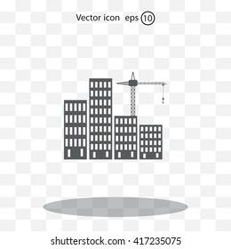 Construction site, building a house - vector flat illustration.