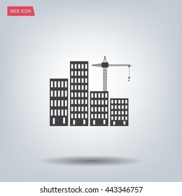 Construction site, building a house - vector flat illustration.