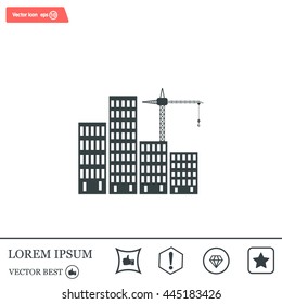 Construction site, building a house - vector flat illustration.