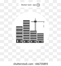 Construction site, building a house - vector flat illustration.