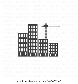 Construction site, building a house - vector flat illustration.