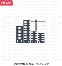Construction site, building a house - vector flat illustration.