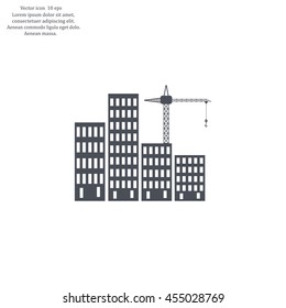 Construction site, building a house - vector flat illustration.