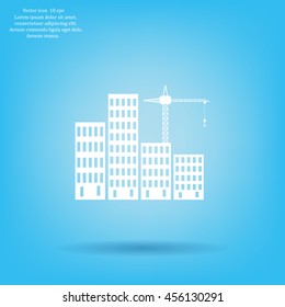 Construction site, building a house - vector flat illustration.