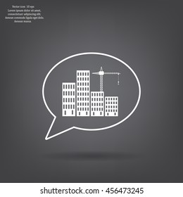 Construction site, building a house - vector flat illustration.