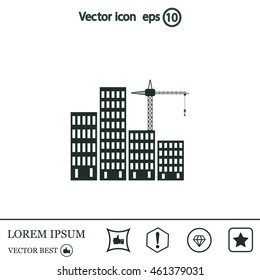 Construction site, building a house - vector flat illustration.