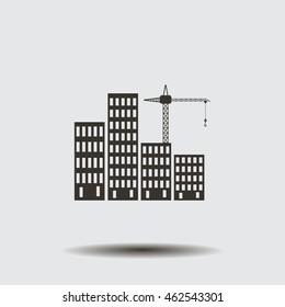 Construction site, building a house - vector flat illustration.