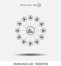 Construction site, building a house - vector flat illustration.