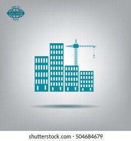 Construction site, building a house - vector flat illustration.