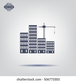 Construction site, building a house - vector flat illustration.