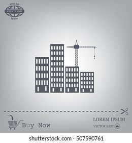 Construction site, building a house - vector flat illustration.