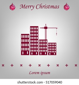 Construction site, building a house - vector flat illustration.