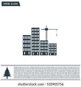 Construction site, building a house - vector flat illustration.