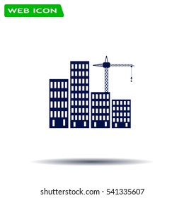 Construction site, building a house - vector flat illustration.