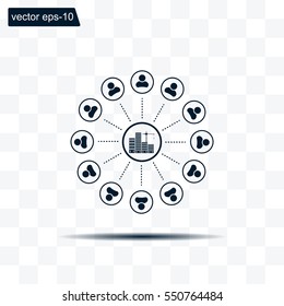 Construction site, building a house - vector flat illustration.