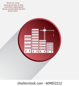 Construction site, building a house - vector flat illustration.