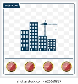 Construction site, building a house - vector flat illustration.