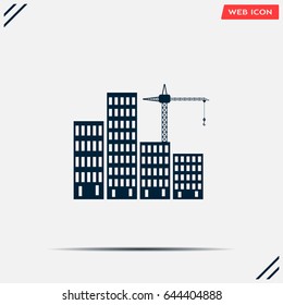 Construction site, building a house - vector flat illustration.