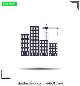 Construction site, building a house - vector flat illustration.