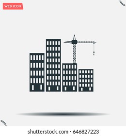 Construction site, building a house - vector flat illustration.