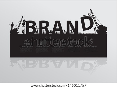 Construction site crane building brand text idea concept, Vector illustration template design