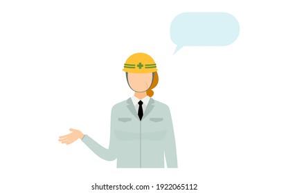 Construction site director pose set, senior female