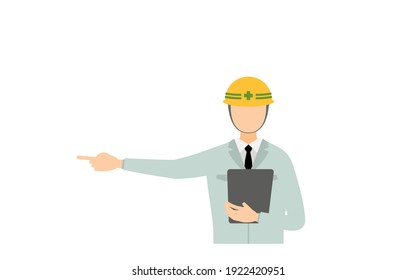 Construction site director pose set, male