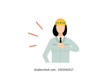 Construction site director pose set, female