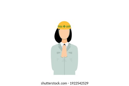 Construction site director pose set, female