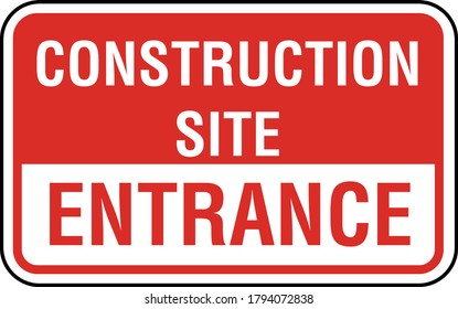 Construction Site Entrance Sign Vector Stock Vector (Royalty Free ...