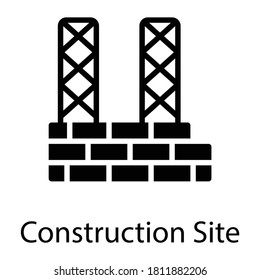 icono de glifo de sitio de construcción, diseño de vector de glifos
