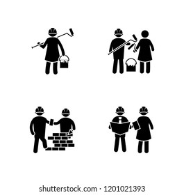Construction Site Glyph Vector Icons
