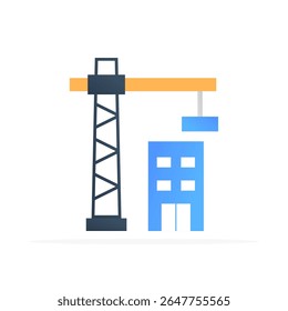 construction site icon, colored flat vector. modern and minimalist design