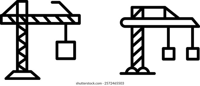 "Construction Site Icon Depicting Tools, Machinery, and Building Activities in Progress"