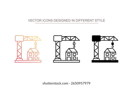 Construction Site icon design with white background stock illustration