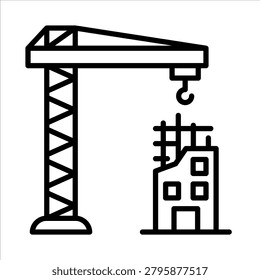 Construction Site icon line vector illustration
