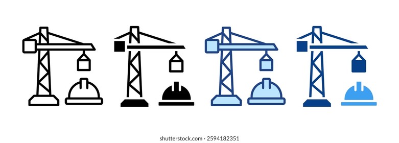 Construction Site Icon Set Multiple Style Collection