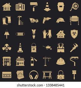 Construction site icons set. Simple style of 36 construction site vector icons for web for any design