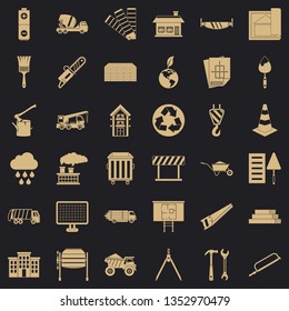 Construction site icons set. Simple style of 36 construction site vector icons for web for any design