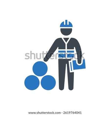 Construction Site Manager Icon Isolated On White Background
