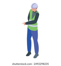 Construction site manager is pointing and giving instructions while wearing a safety vest and hard hat - Powered by Shutterstock - Get 15% off with code: PIKWIZARD15