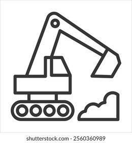 Construction Site Outline Icon Vector Illustration