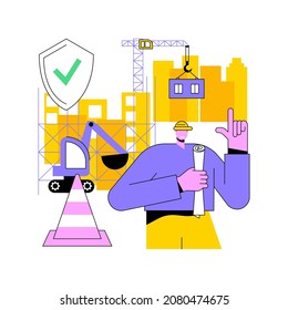 Construction Site Protection Abstract Concept Vector Illustration. Multi-surface Temporary Protection, Prevent Damage And Delays, Commercial Building And Construction Projects Abstract Metaphor.